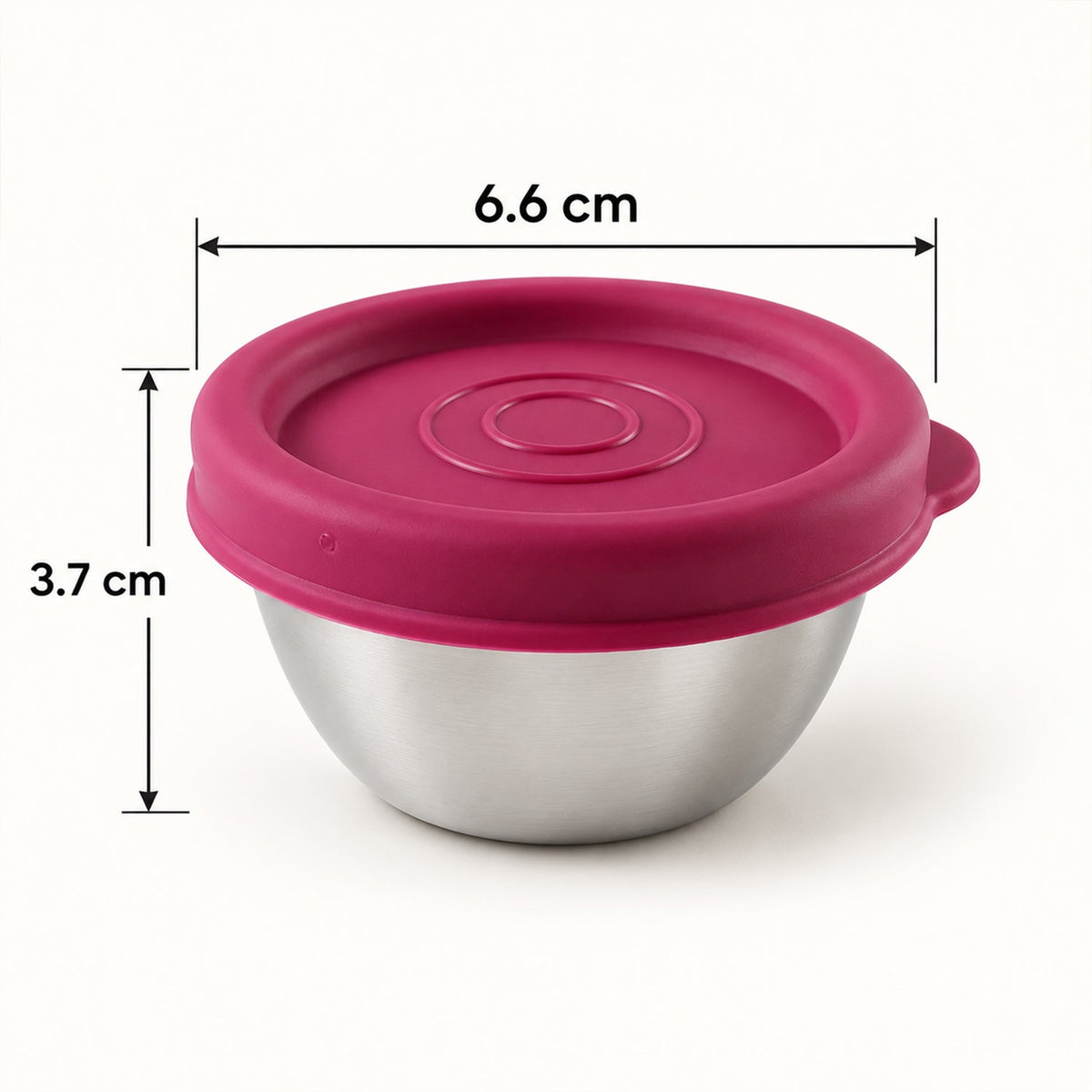 Wukusy Apex stainless steel food containers with lids, 70ml snack and dip storage set, two durable, leak-proof containers