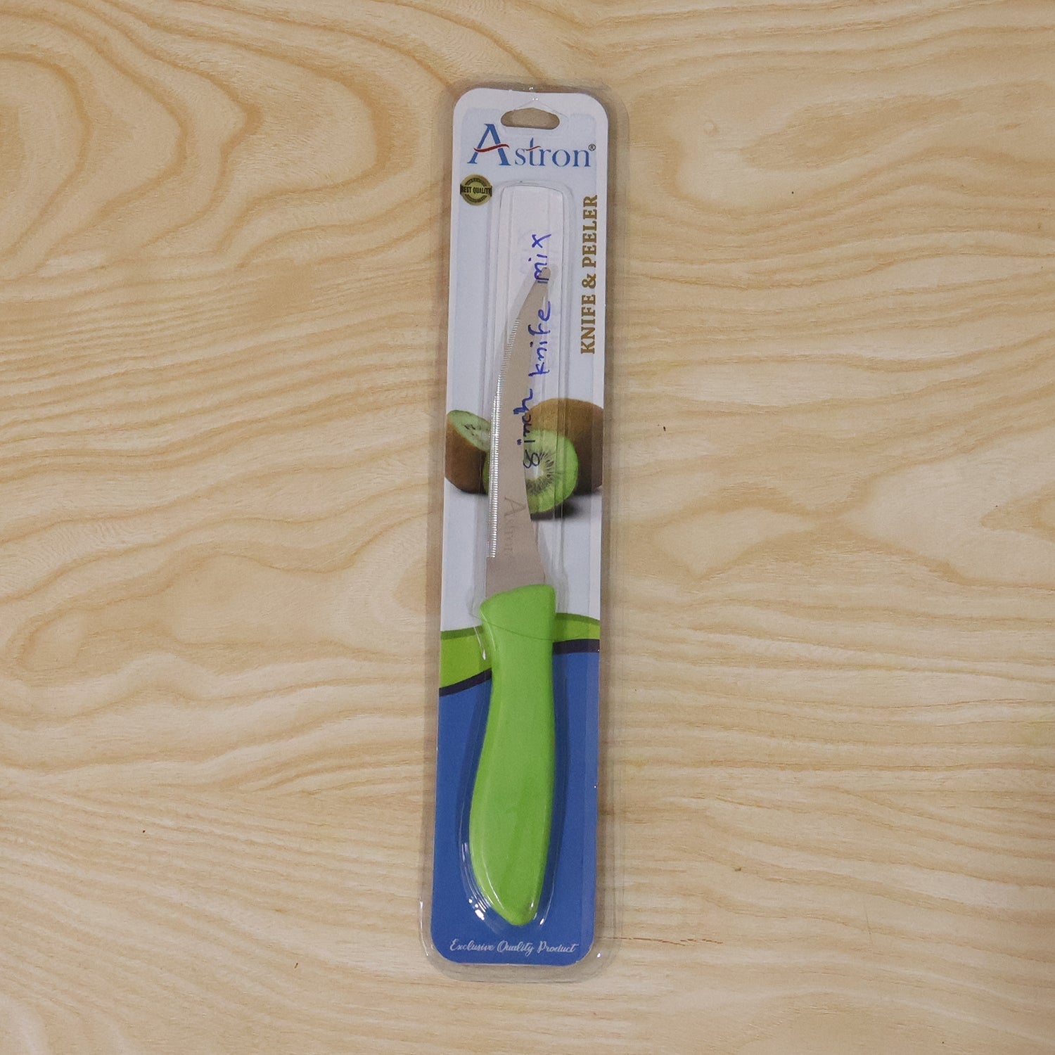 Mix Design Ss Kitchen Knife 8 Inch Stainless Steel Curved Plastic Handle (1 Pc)