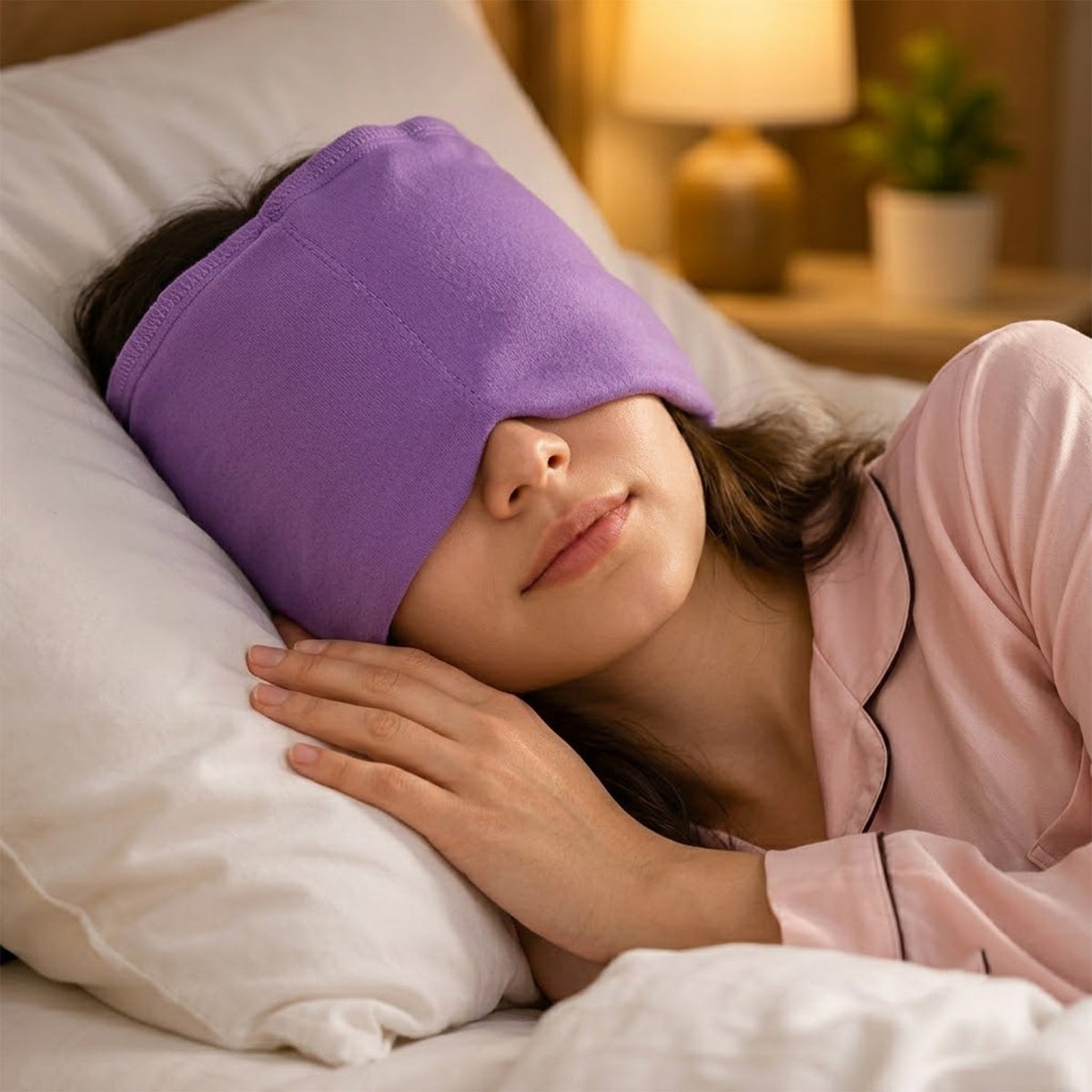 Hot  Cold Head Comfort Cap With Stretchable Fabric And Eye Coverage (1 Pc)