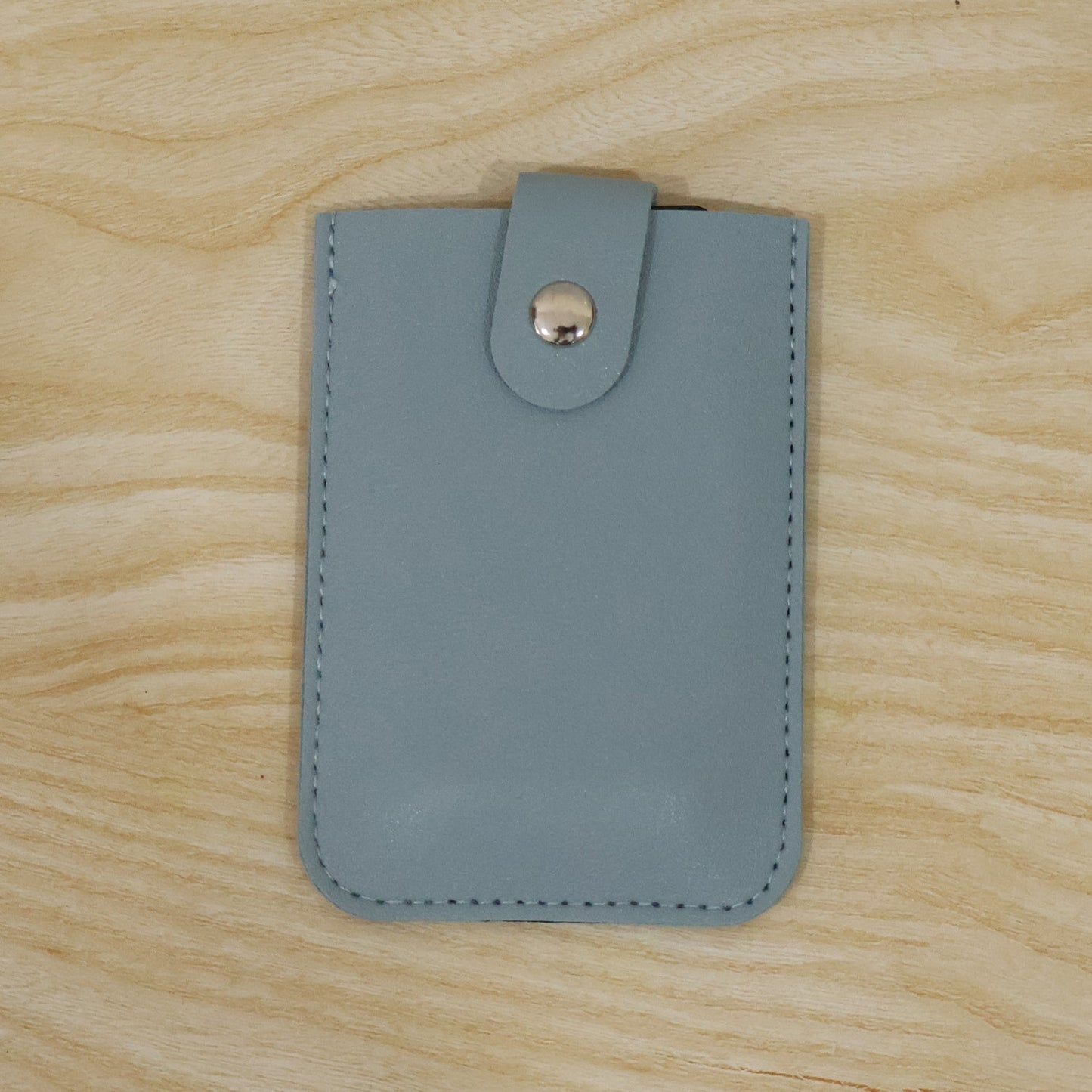 Pu Leather Snap Button Pull Out Card Holder Wallet Slim Multi Card (1 Pc)