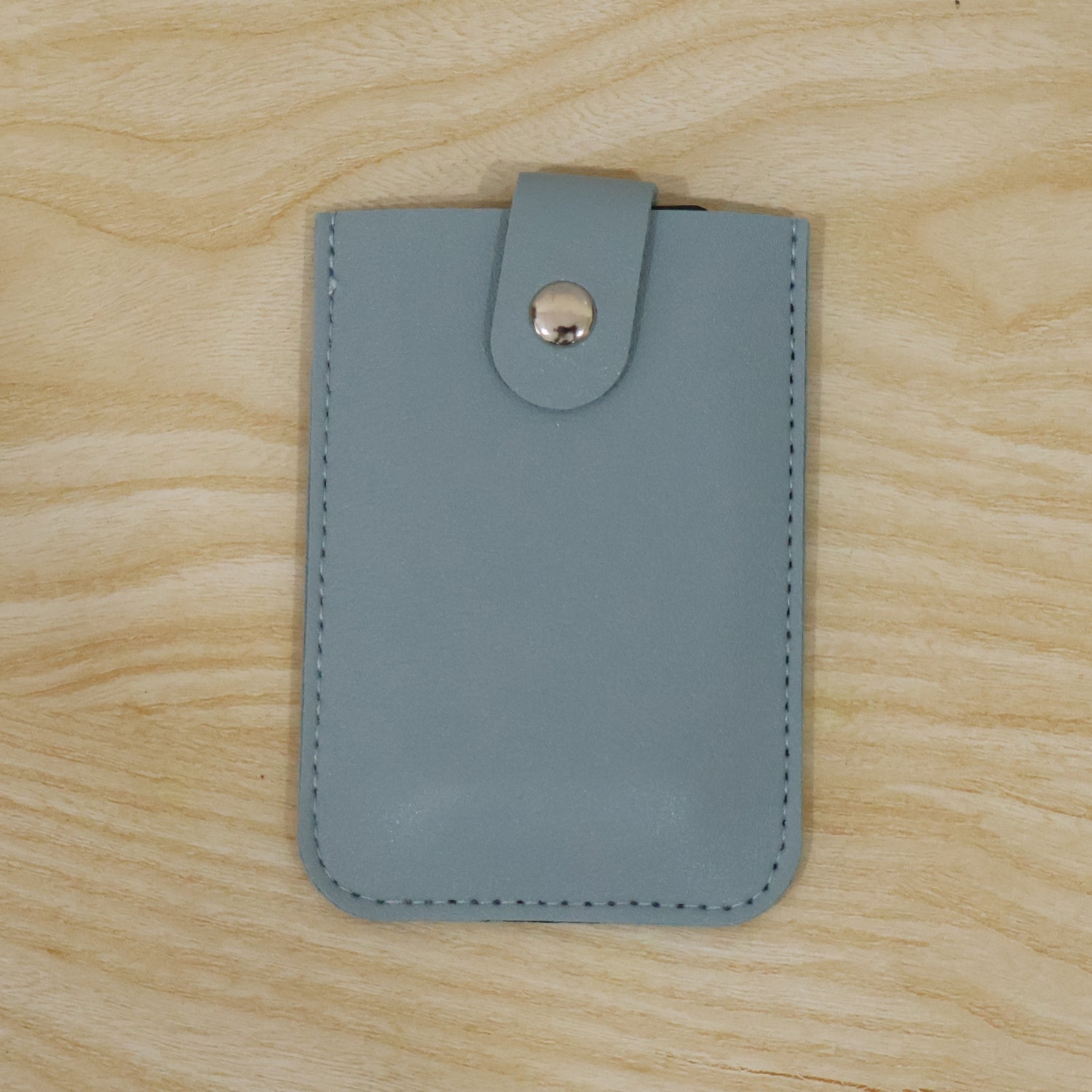 Pu Leather Snap Button Pull Out Card Holder Wallet Slim Multi Card (1 Pc)