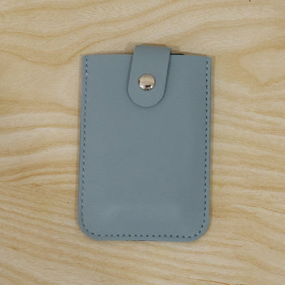 Pu Leather Snap Button Pull Out Card Holder Wallet Slim Multi Card (1 Pc)