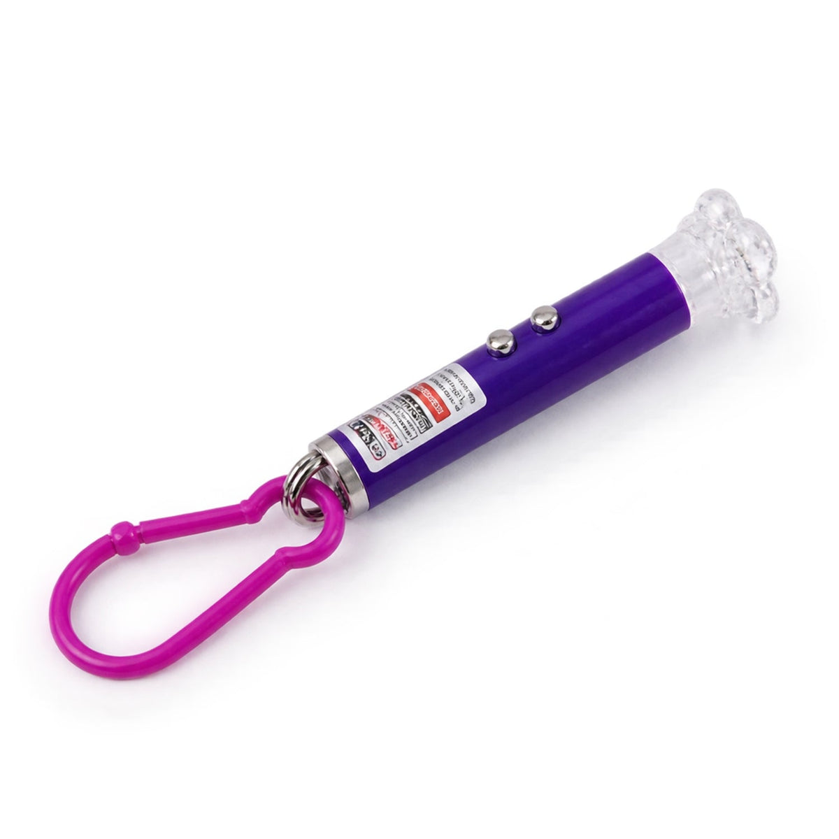 Wukusy laser pointer keychain with flower cap and clip, compact portable light for everyday carry, compact and convenient.