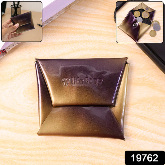 Premium foldable PU leather coin pouch by Wukusy, compact and stylish for organizing coins and small essentials.
