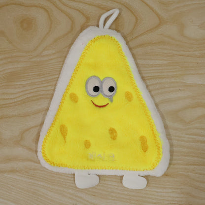 Wukusy cartoon microfiber hanging hand towel with quick-dry kitchen wipe cloth, featuring colorful cartoon design and hanging loop.