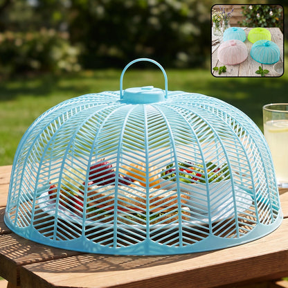 Plastic Mesh Food Cover Set With Carry Handles For Kitchen And Dining Use (4 Pc)