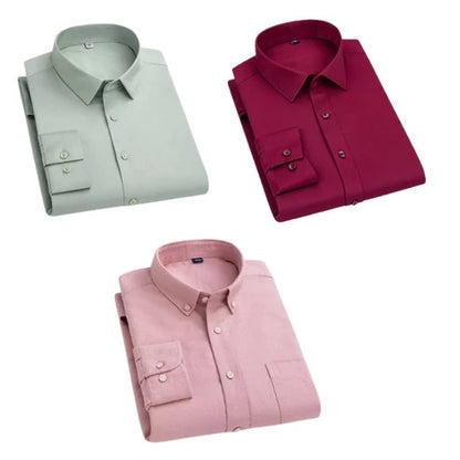 Cotton Men's Full Sleeve Shirt (Pack Of 3) - M