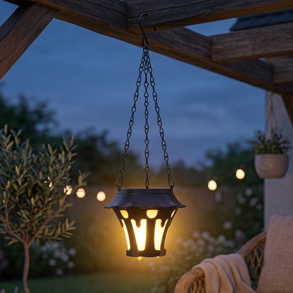Solar Powered Outdoor Hanging Lantern For Garden Patio And Balcony Decor (1 Pc)