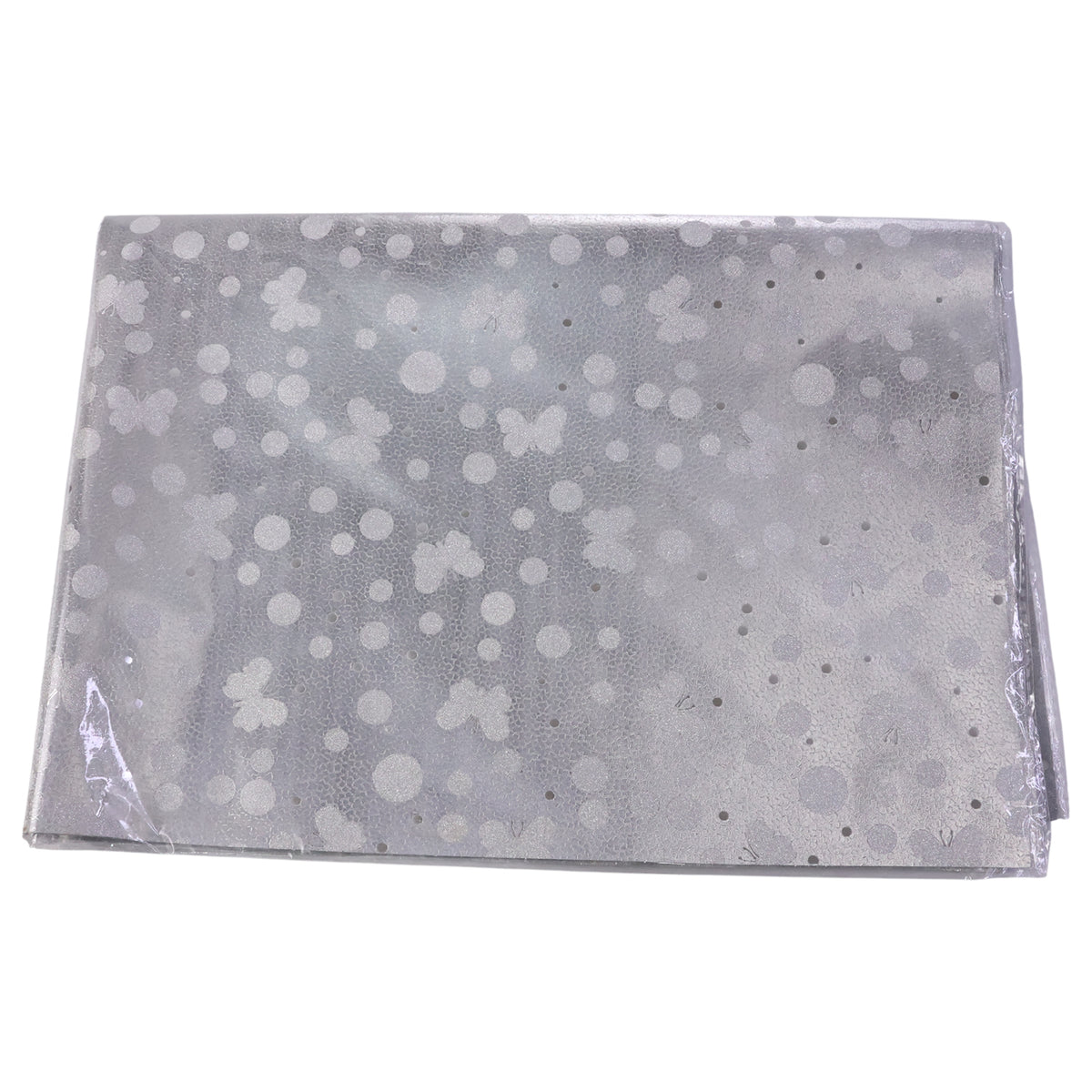 Decorative silver gift wrapping paper sheets from Wukusy, 20-pack, featuring elegant, shiny silver designs for gift packaging.