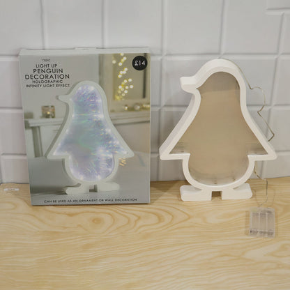 3d Led Penguin Decorative Infinity Mirror Light For Room And Wall Decor (1 Pc)