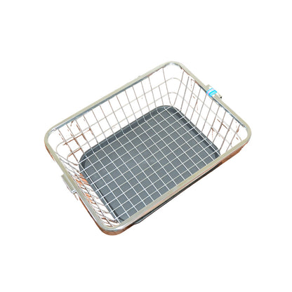 Wukusy stainless steel dish drainer rack with drip tray, utensil drying stand, kitchen plate rack, 57x45x19 cm for drying dishes.