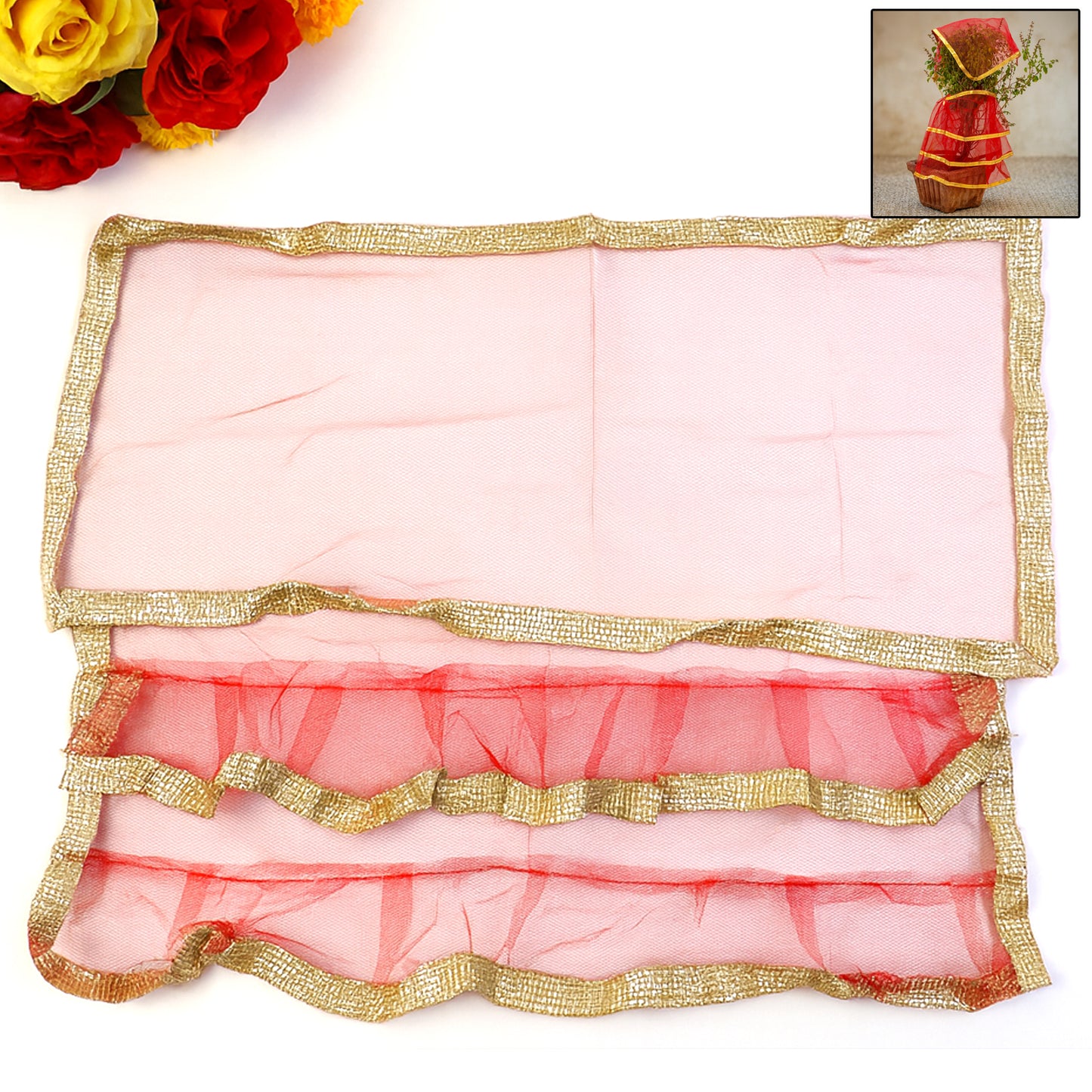 Premium Tulsi Vastra Pooja Cloth  2-piece Set