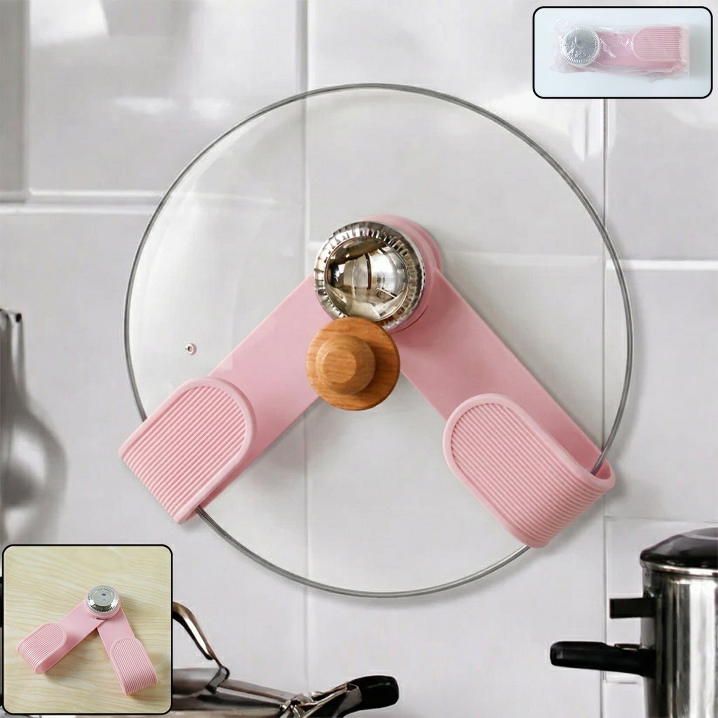 Adjustable Anti-slip Pot Lid Holder Clip (1 Pc)