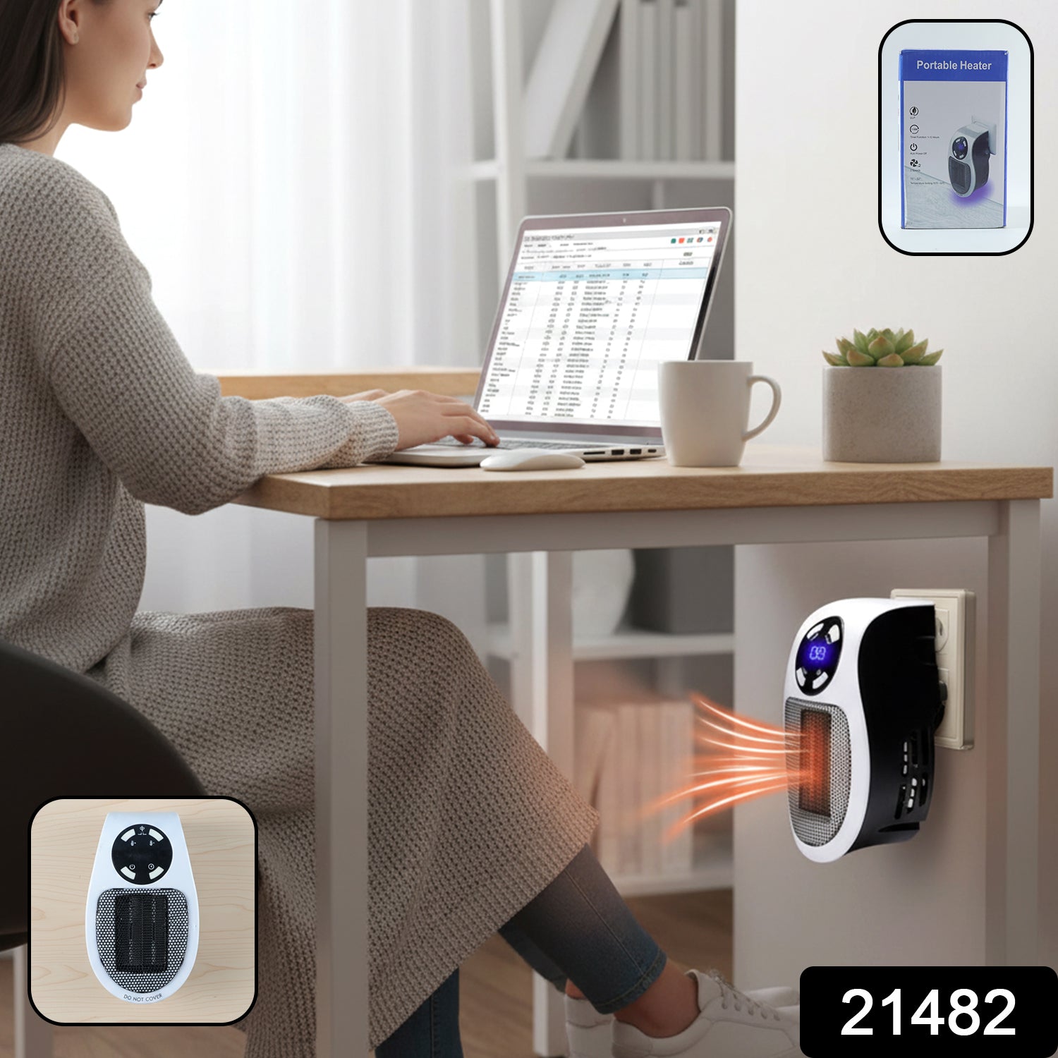 Portable Electric Plug-in Room Heater (1 Pc)