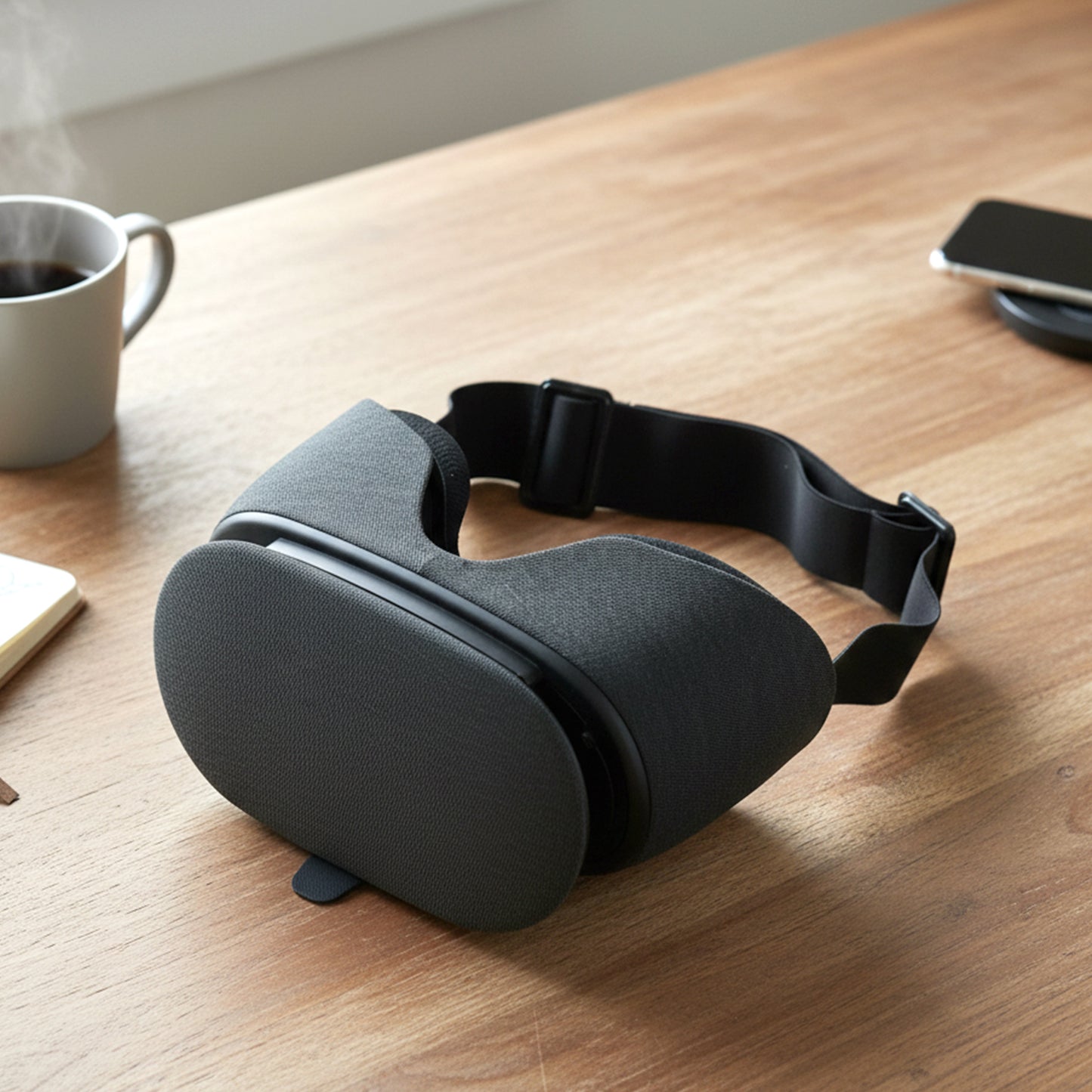 Wukusy VR headset comfort eye mask cover attached to virtual reality glasses, designed for enhanced comfort during VR use