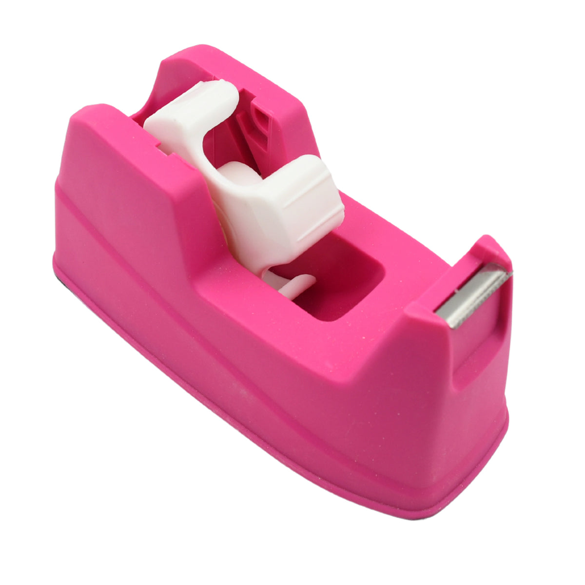 Wukusy 9506 plastic tape dispenser cutter for home office, with a clear plastic body and metal blade for packaging tape.