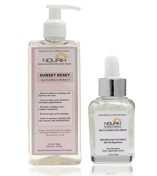 Nourix Sunset Reset Serum and Face Wash Combo