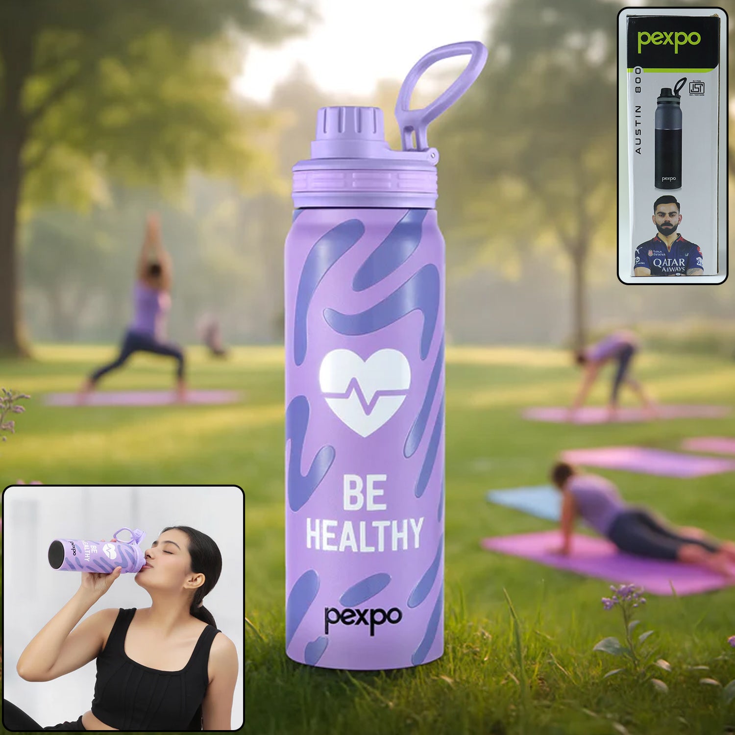 Pexpo Austin Art Stainless Steel Water Bottle 800 Ml (1 Pc)