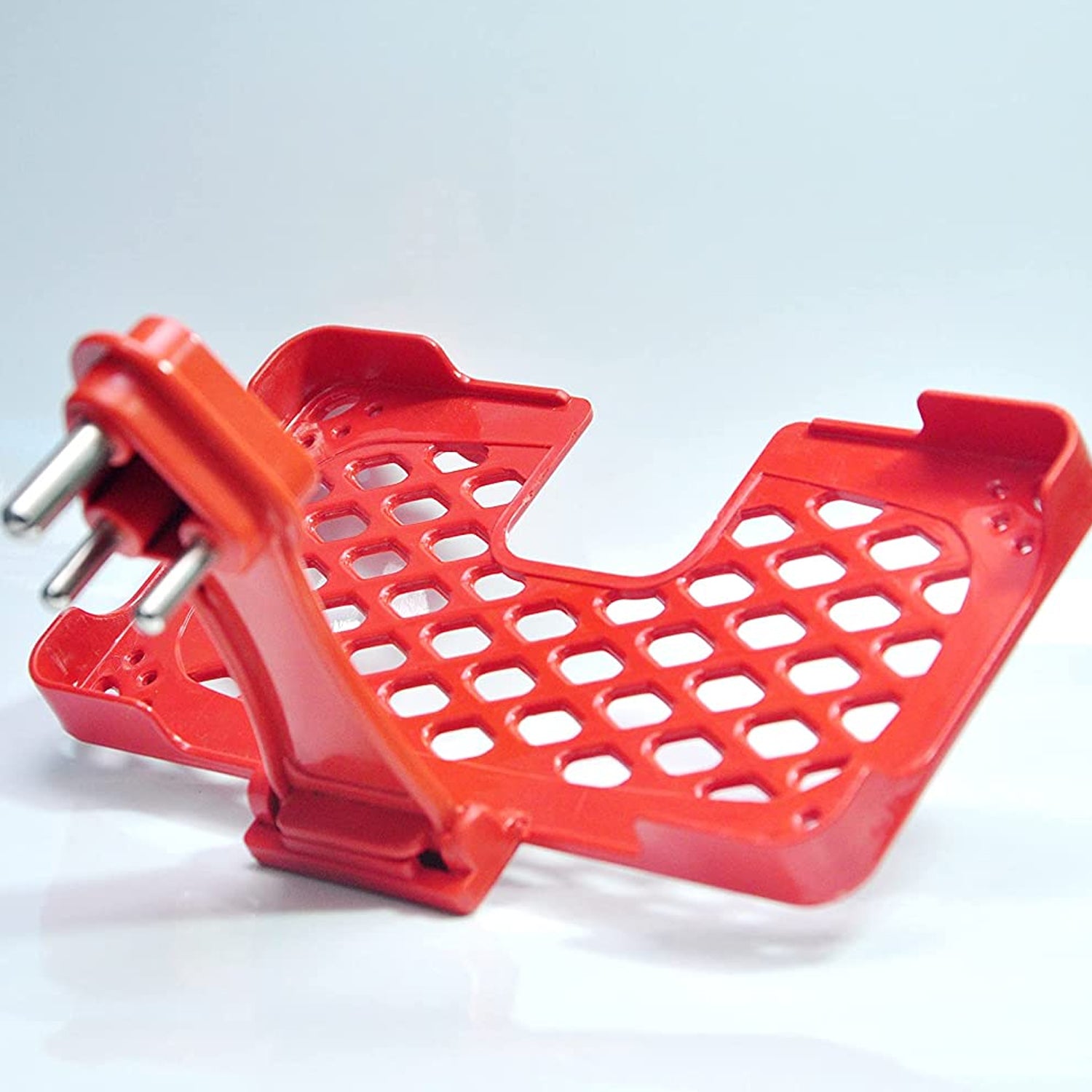 Red Wukusy 6496 multi-purpose wall holder stand for mobile phones, designed to fit in sockets and hang devices securely.