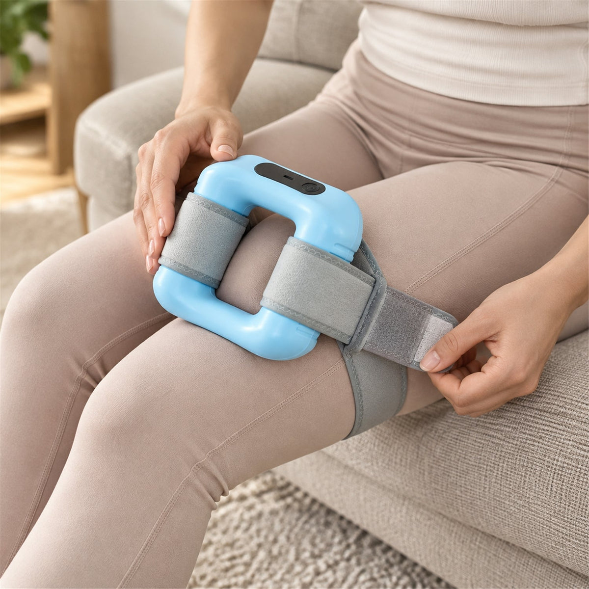 Electric Ring Massager With Soft Adjustable Strap And Usb Cable For Relaxation