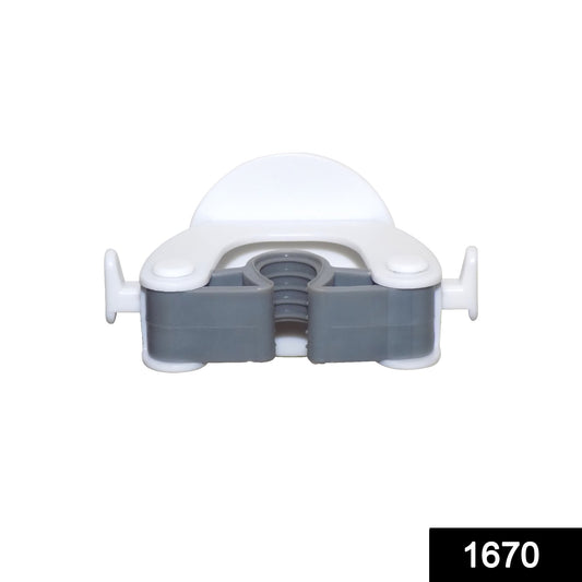 Wukusy 1670 Mop and Broom Holder mounted on wall with hooks for organizing cleaning tools.