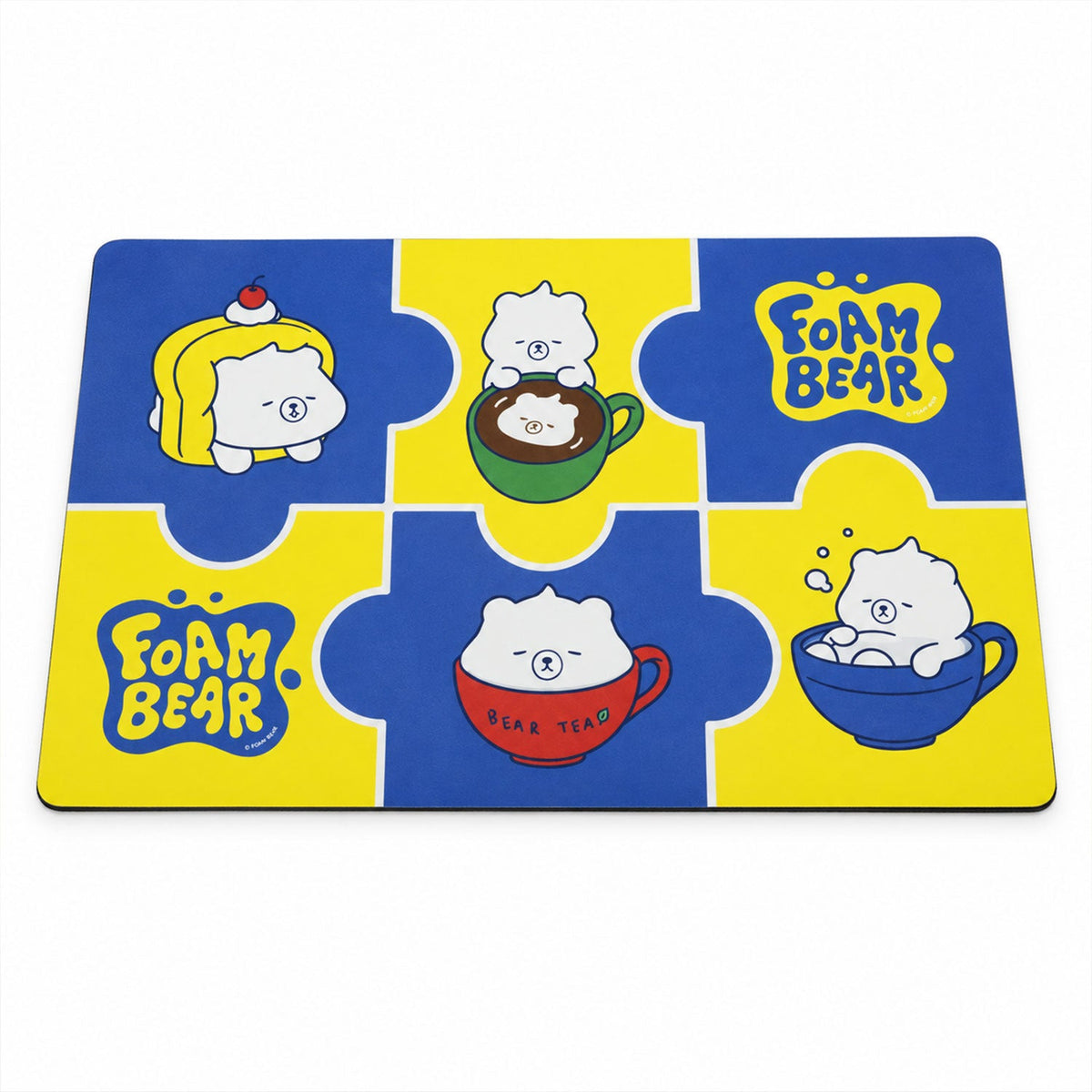 Absorbent bathroom mat by Wukusy featuring a cute cartoon bear print, quick-drying, 45x74 cm size, ideal for bathroom use.