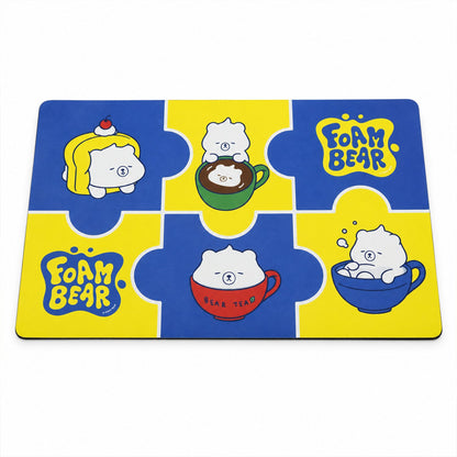 Absorbent bathroom mat by Wukusy featuring a cute cartoon bear print, quick-drying, 45x74 cm size, ideal for bathroom use.