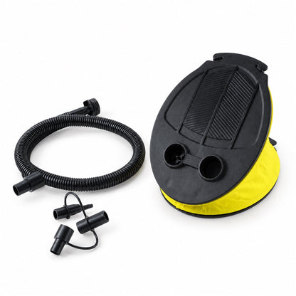 Wukusy manual foot air pump with flexible hose and nozzles for inflating pool floats and air beds