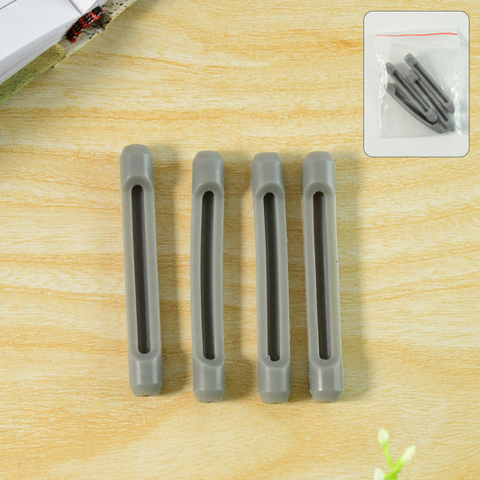 Wukusy anti-slip eyeglass temple tip sleeves, set of four, shown on eyeglasses for secure and comfortable fit.