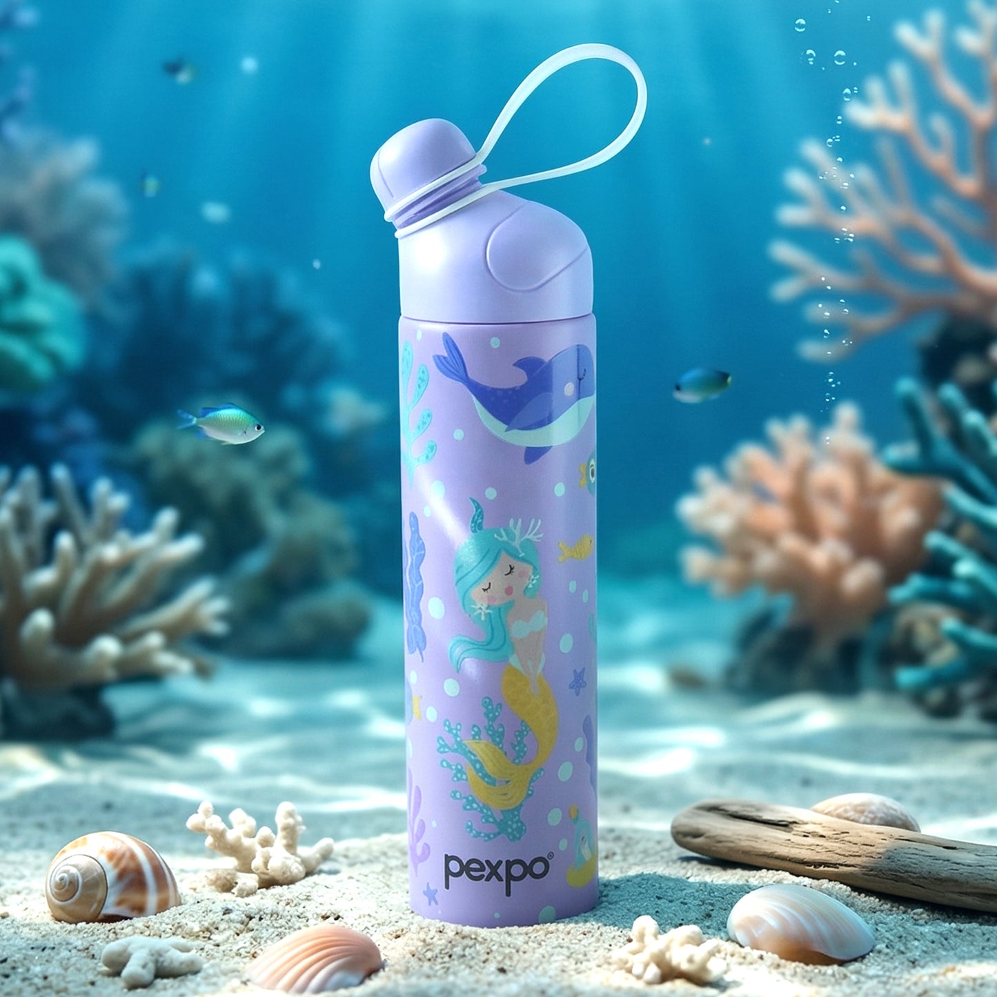 Pexpo Pico Art Printed Hot  Cold Insulated Stainless Steel Water Bottle 500 Ml