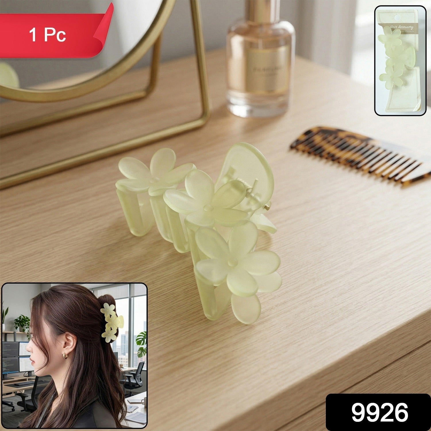 Elegant Floral Design Hair Claw Clip For Women (1 Pc)