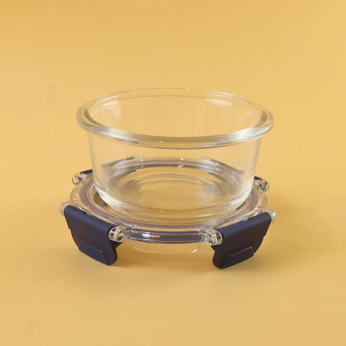 Wukusy 240ml round glass food storage container with smart lock lid, 1 piece