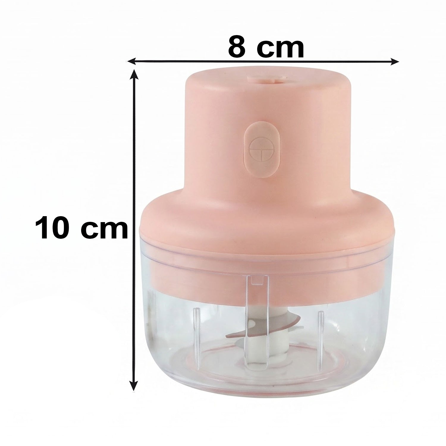Usb Rechargeable Mini Garlic Chopper 100ml With Dual Blade And Clear Bowl (1 Pc)