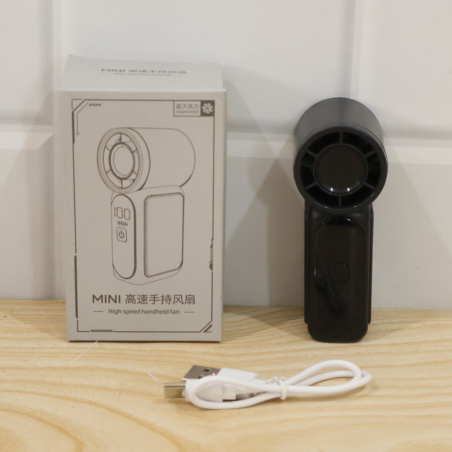 Mini Portable Rechargeable Handheld Fan With Usb Cable For Travel And Daily Use