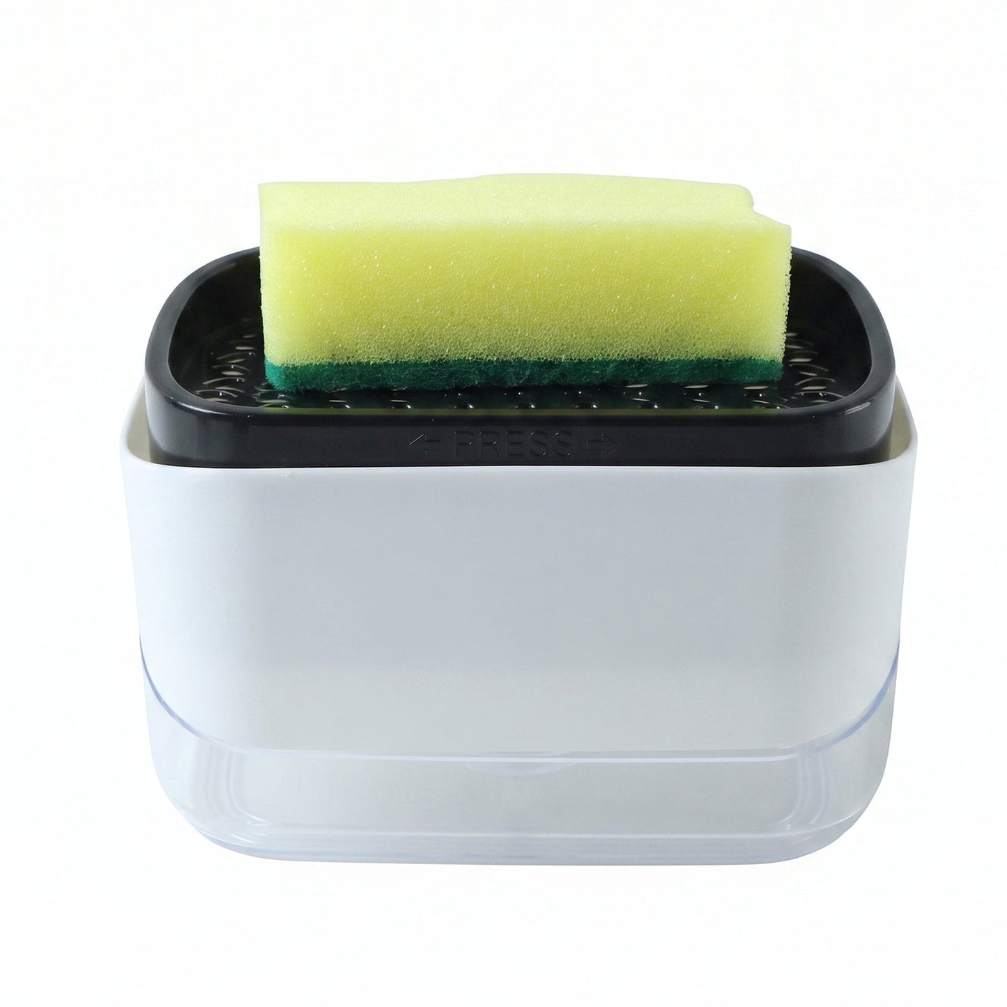 2 In 1 Press Soap Pump Dispenser With Sponge Holder For Kitchen Sink (1 Pc)