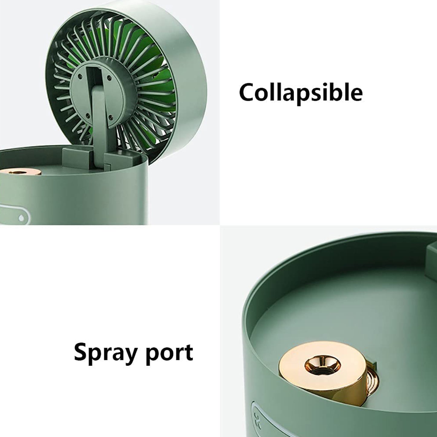 Wukusy 7615 mini desktop cooling fan with rotating spray and water tank, small portable air conditioning fan for home use