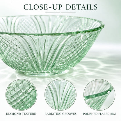 Pair of textured glass bowls by Wukusy for serving dry fruits, snacks, and desserts, showcasing elegant, clear design.