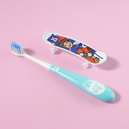 Kids Toothbrush With Cartoon Sketchboard Toy