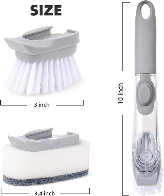 Wukusy 1271 automatic liquid dispenser dish scrubber and brush for kitchen cleaning, with a sleek modern design and easy-to-use features.