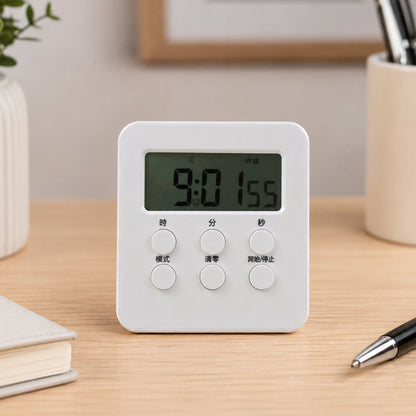 Large Screen Digital Kitchen Timer Machine With Clock And Easy Controls (1 Pc)