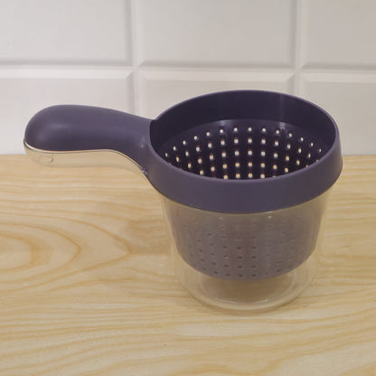 Plastic Drain Basket With Handle And Catch Bowl For Fruits And Vegetables (1 Pc)