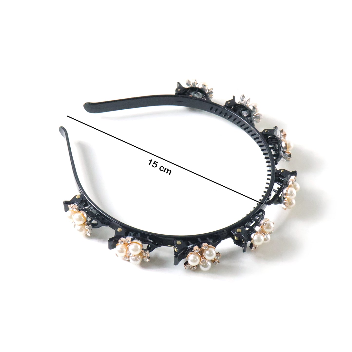 Stylish Pearl Embellished Floral Hairband For Girls  Women (1 Pc)