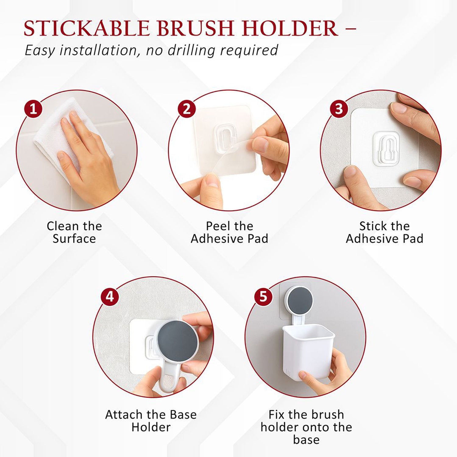 Wall-mounted Toothbrush  Bathroom Storage Organizer (1 Pc)