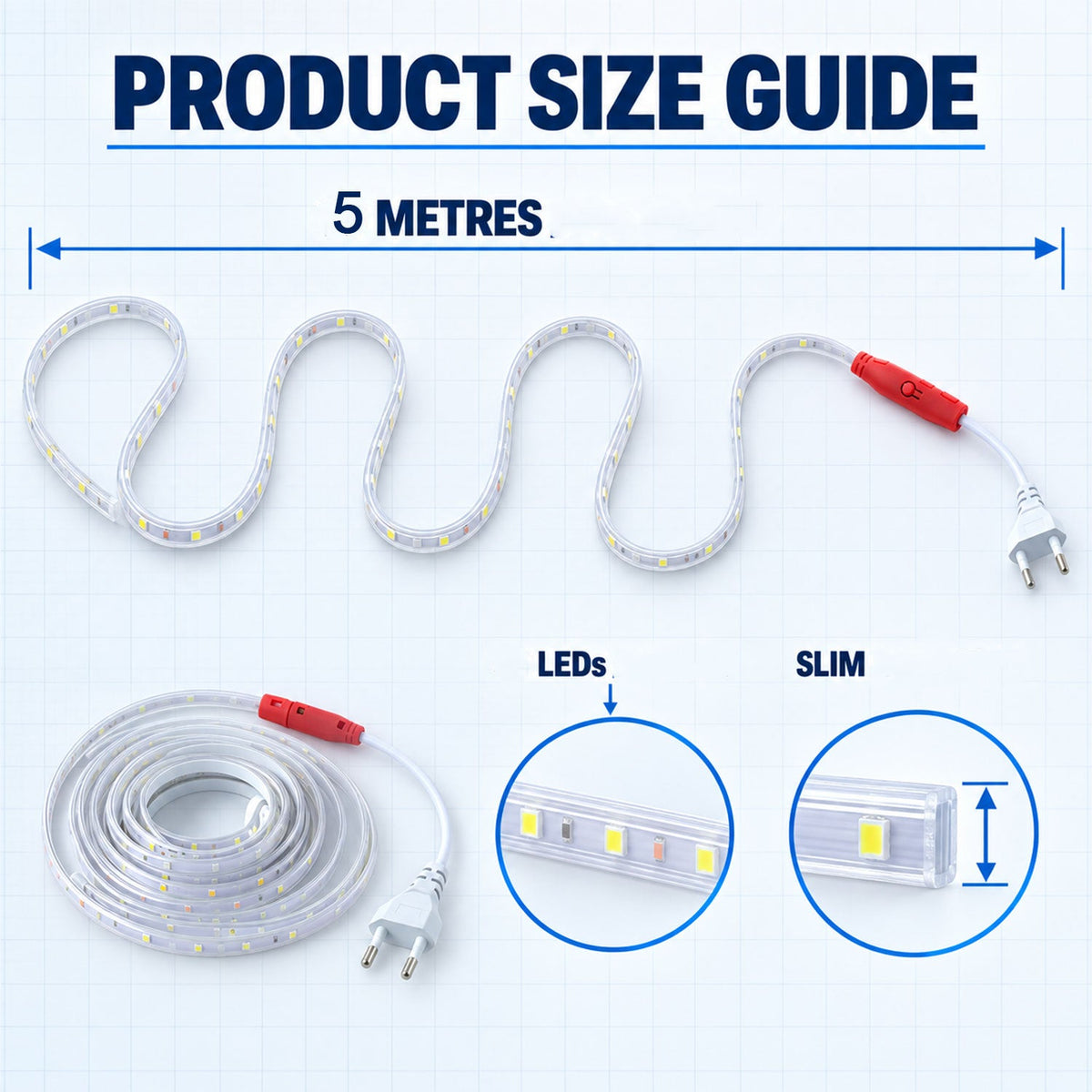 Rgb decorative LED running rope light with inline controller, used for home room decor, by Wukusy.
