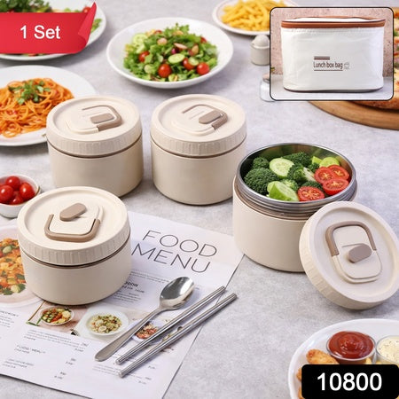 Bento Style Lunch Box Set With Multiple Containers  Carry Bag