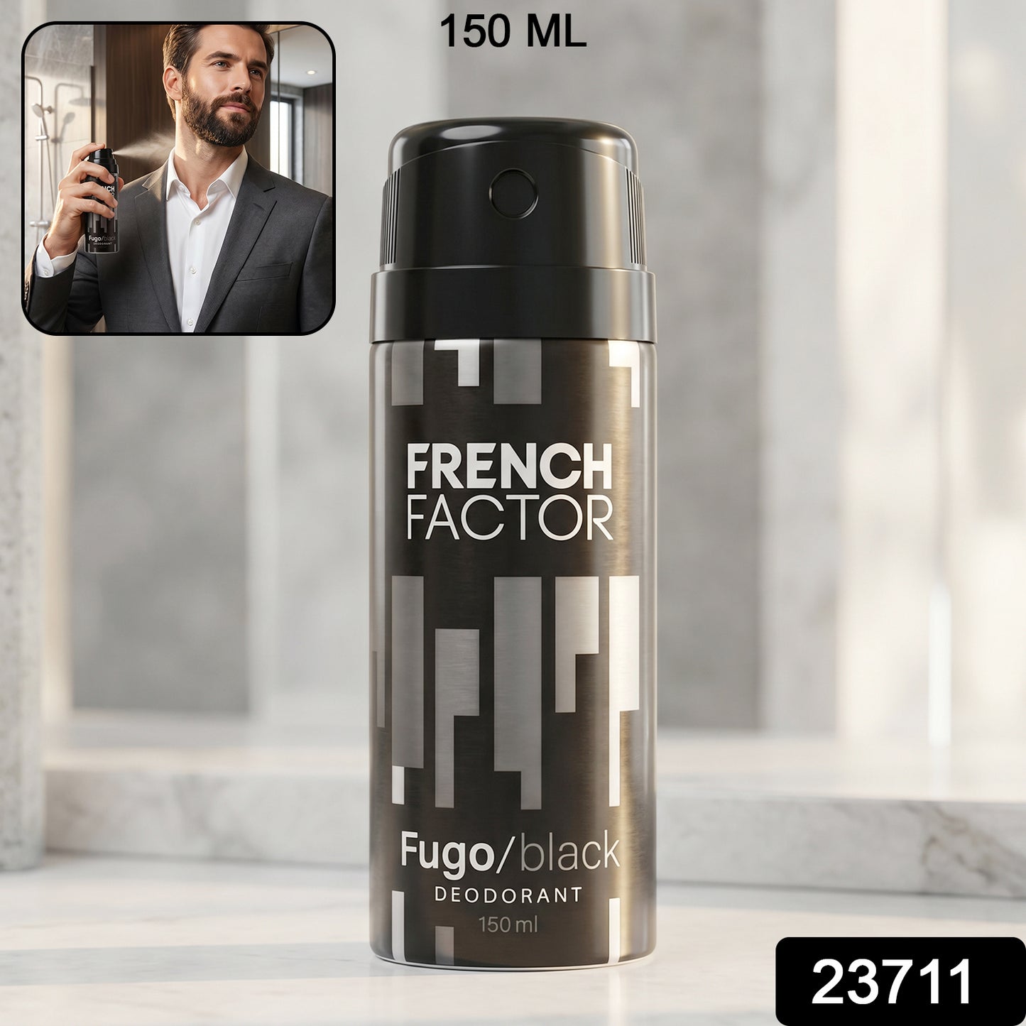 French Factor Fugo Black Deodorant Body Spray (1 Pc 150 Ml)