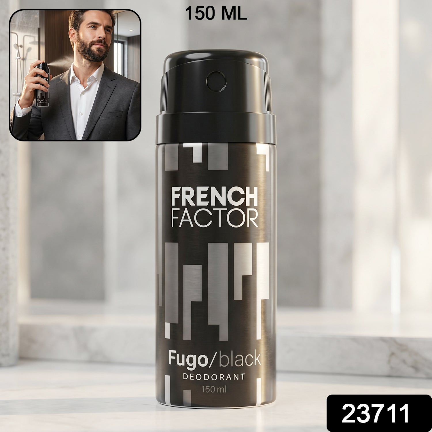 French Factor Fugo Black Deodorant Body Spray (1 Pc 150 Ml)