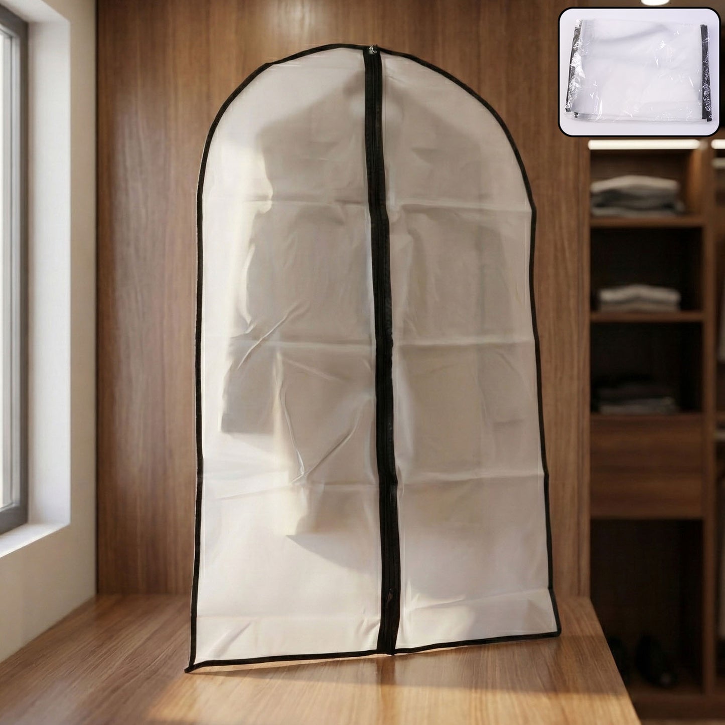 Transparent Garment Cover With Front Zipper (100  60 Cm 1 Pc)