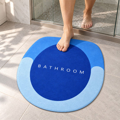 Wukusy rounded circle design bath rug with soft texture and anti-slip backing, 40x44 cm for bathroom safety and comfort