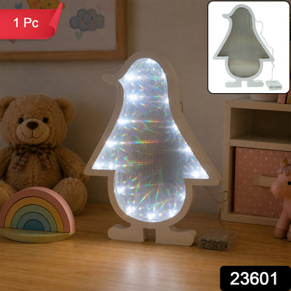 3d Led Penguin Decorative Infinity Mirror Light For Room And Wall Decor (1 Pc)